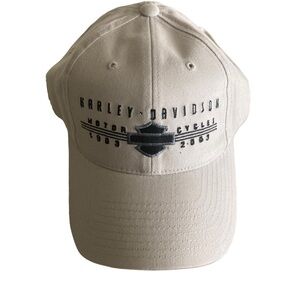 Harley Davidson Motorcycles Hat Cap Tan Embroidered Script Adjustable New